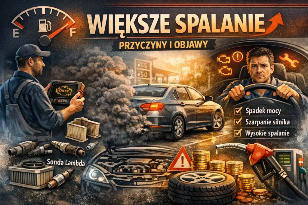 Zwiększone spalanie samochodu – przyczyny i objawy, spadek mocy, check engine, sonda lambda