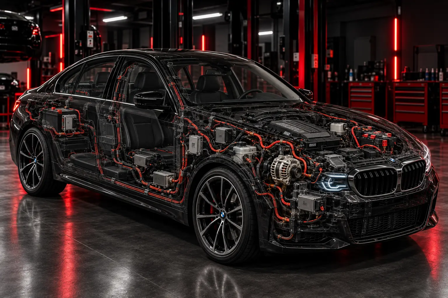 Instalacja elektryczna samochodu - alternator, sterowniki, przewody, oświetlenie i układ rozruchowy