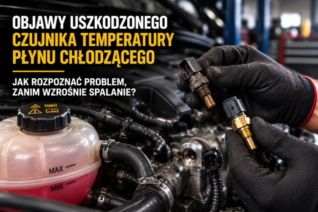 Objawy uszkodzonego czujnika temperatury płynu chłodzącego. Jak rozpoznać problem, zanim wzrośnie spalanie? 1 Mechanik porównuje uszkodzony i nowy czujnik temperatury płynu chłodzącego podczas diagnostyki silnika.